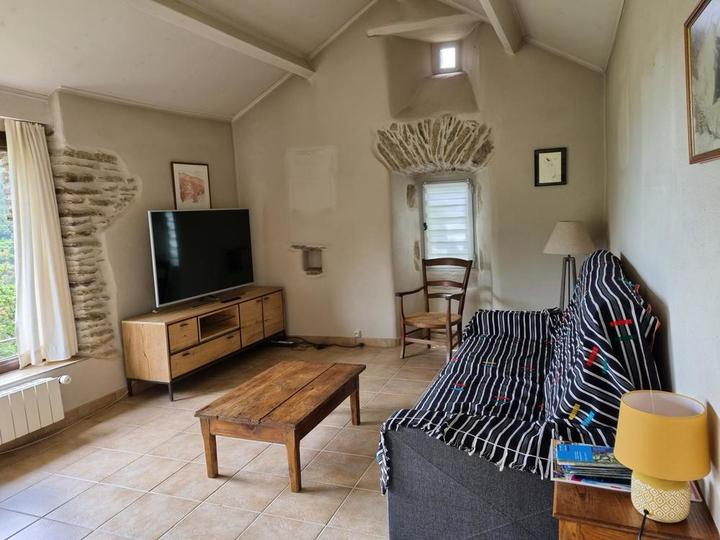 Le coin TV du salon (écran plat 55 pouces).