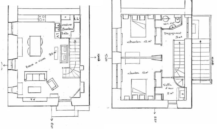 plan intérieur du gîte