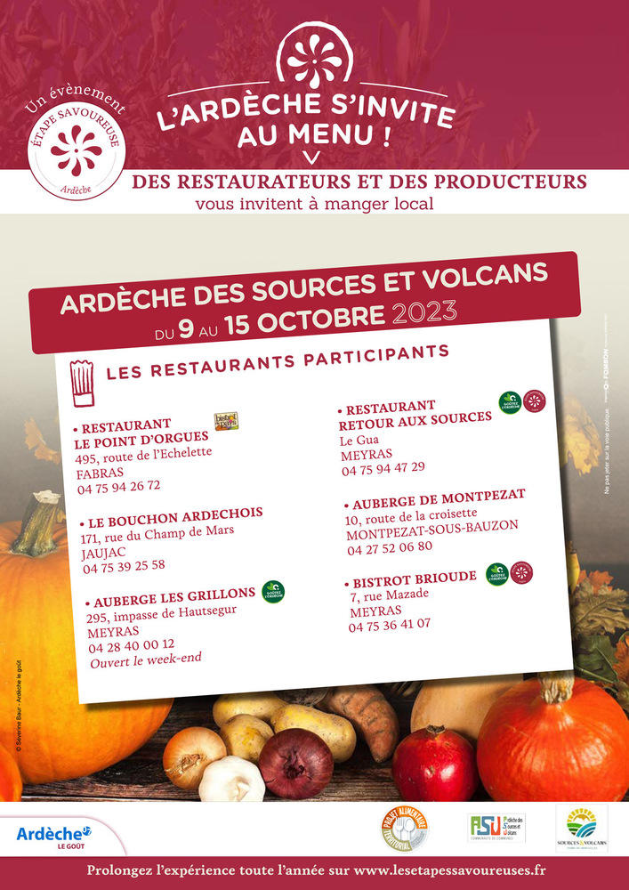L'ardèche s'invite au menu en Sources & Volcans L'ardèche s'invite au menu en Sources & Volcans