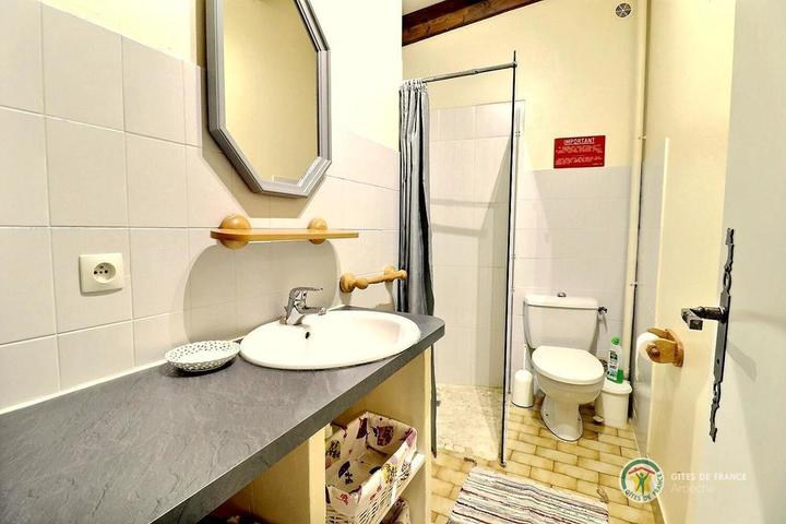 La salle d'eau avec toilettes