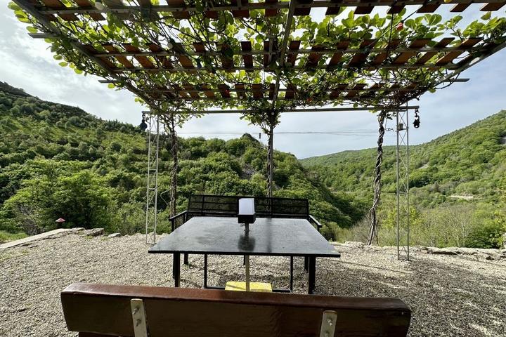 table sous pergolas
