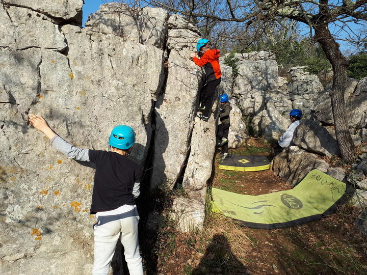 Escalade bloc famille